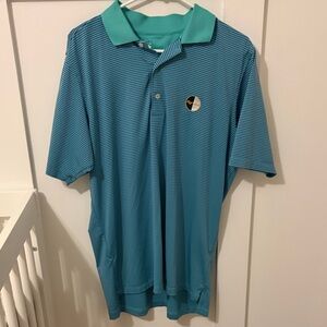 Classic Teal Striped Polo Shirt